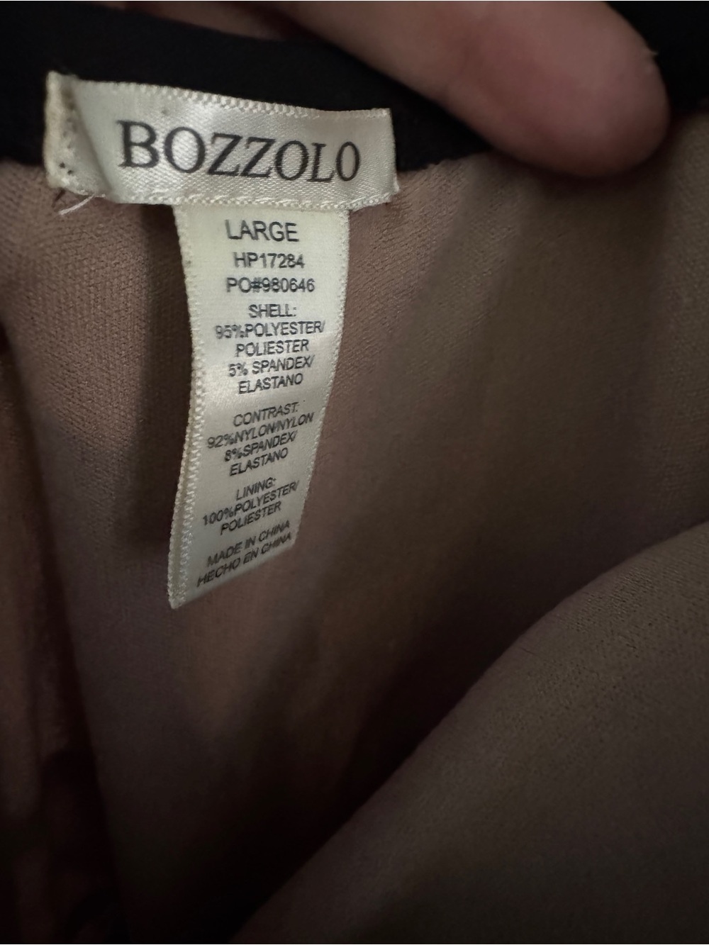 BOZZOLO Black Ruched Front Jumpsuit with velour bottoms - Picture 6 of 10